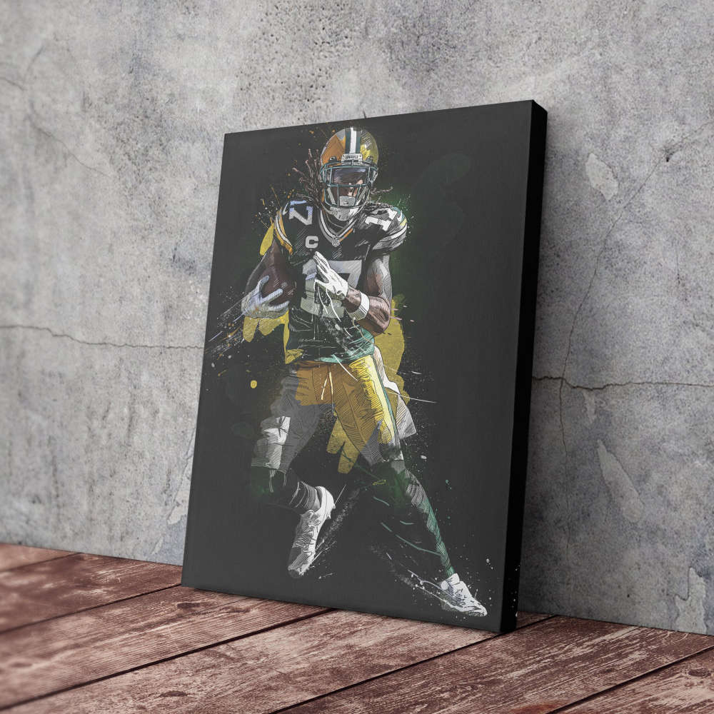 Davante Adams Art Green Bay Packers NFL Wall Art Home Decor Hand Made Poster Canvas Print