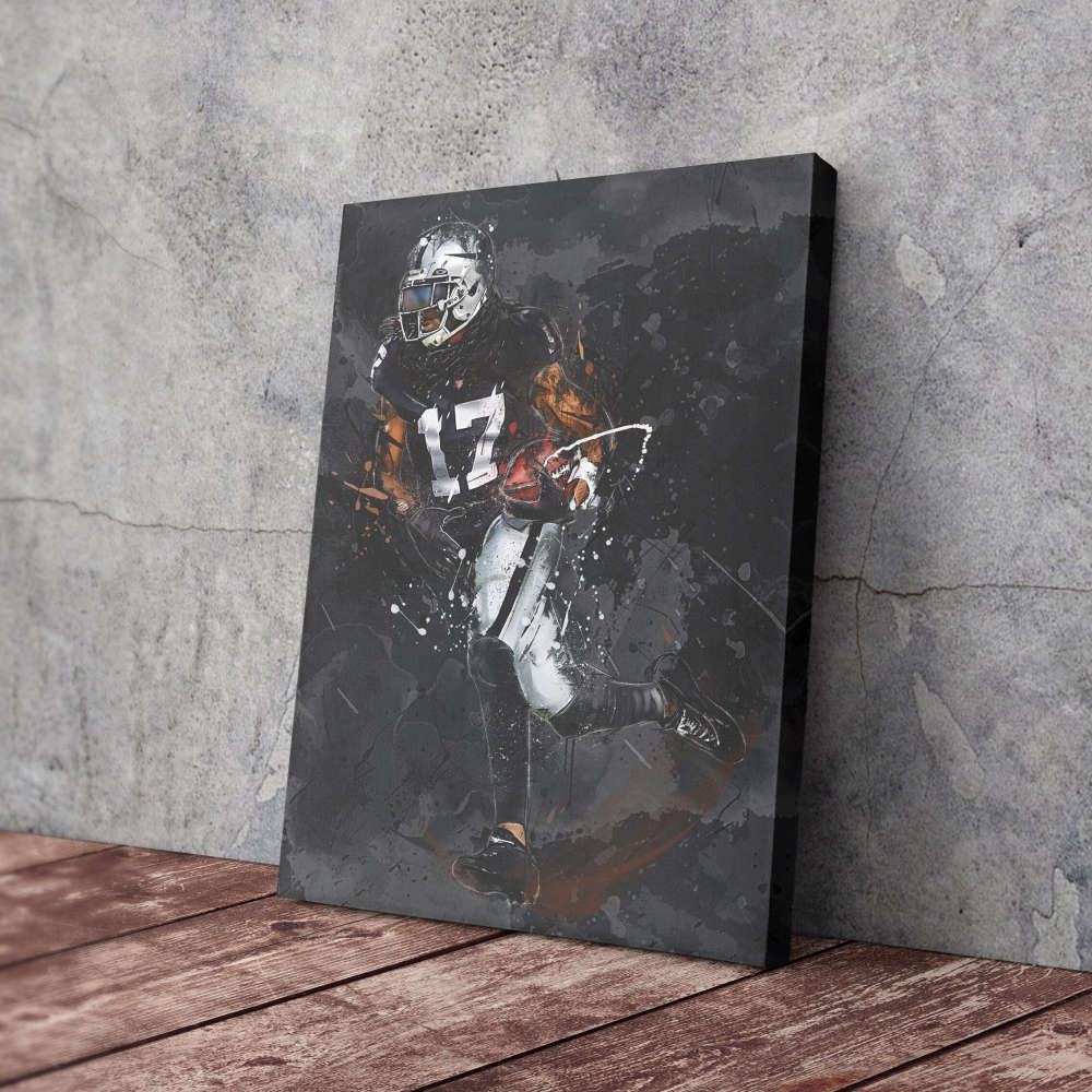 Davante Adams Art Las Vegas Raiders NFL Canvas Wall Art Home Decor Framed Poster Man Cave Gift