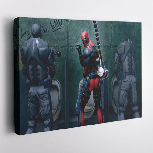 Deadpool Comparing Poster Marvel Comics Canvas Unique Design Wall Art Print Hand Made Ready to Hang Custom Design