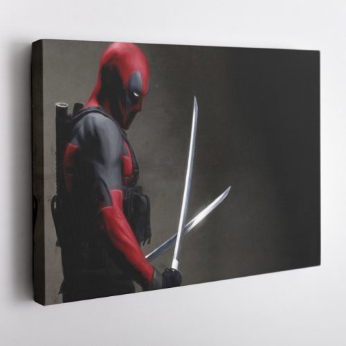 Deadpool Sword Poster Marvel Comics Canvas Unique Design Wall Art Print Hand Made Ready to Hang Custom Design