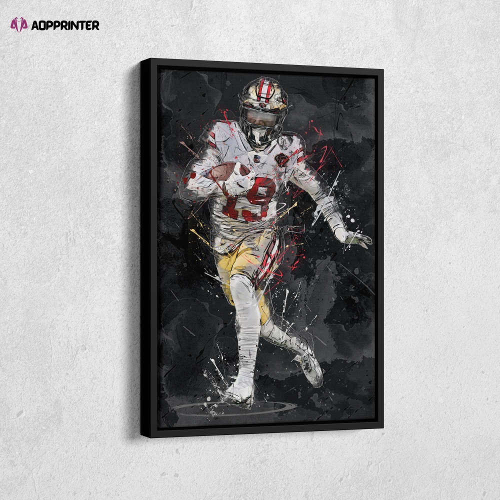 Deebo Samuel Art San Francisco 49ers NFL Canvas Wall Art Home Decor Framed Poster Man Cave Gift