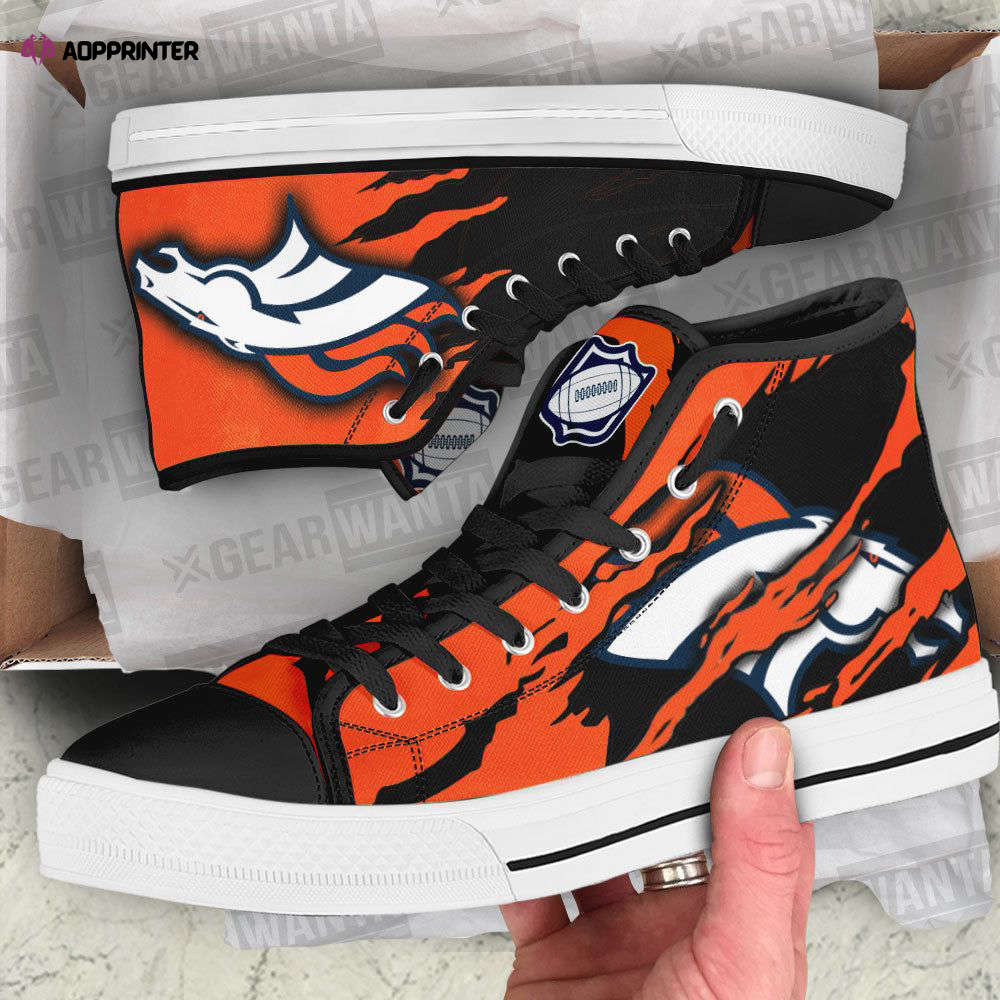 Denver Broncos High Top Sneakers Custom Shoes For Fans