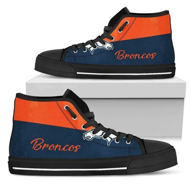 Denver Broncos NFL Custom Canvas High Top Shoes