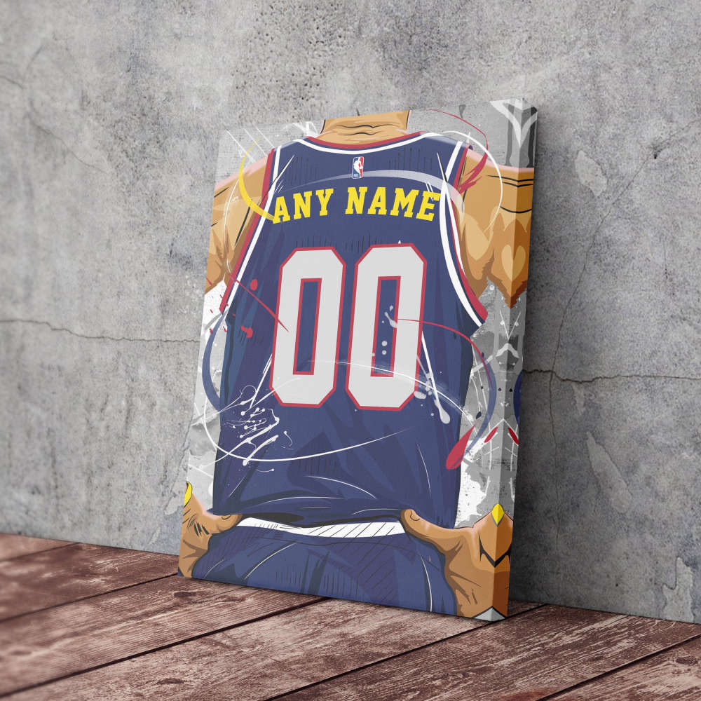 Denver Nuggets Jersey NBA Personalized Jersey Custom Name and Number Canvas Wall Art  Print Home Decor Framed Poster Man Cave Gift