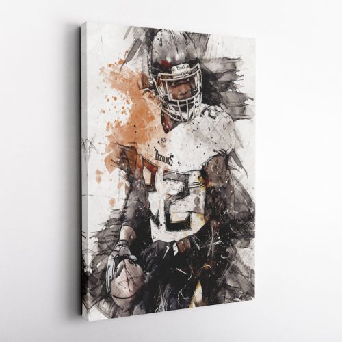 Derrick Henry Jr. American Football Running Back Canvas Unique Design Wall Art Print Hand Made Ready to Hang Custom Design