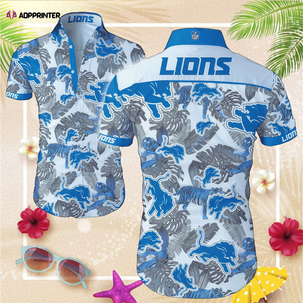 Detroit Lions Beach Shirt Hawaiian Shirt Short Sleeve For Summer NFL