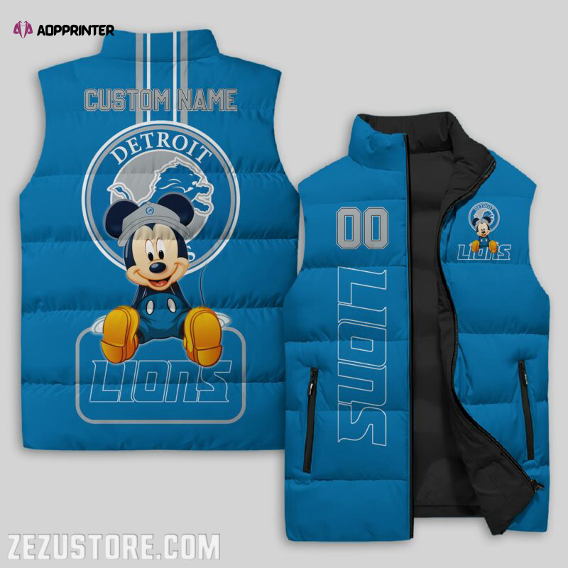 Detroit Lions NFL Sleeveless Puffer Jacket Custom For Fans Gifts