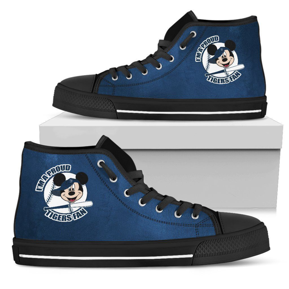 Detroit Tigers Fan Mickey Mouse MLB Custom Canvas High Top Shoes
