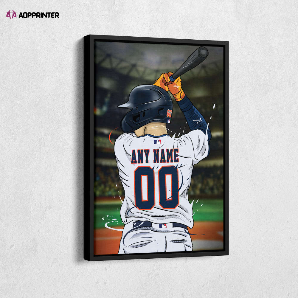 Detroit Tigers Jersey MLB Personalized Jersey Custom Name and Number Canvas Wall Art  Print Home Decor Framed Poster Man Cave Gift