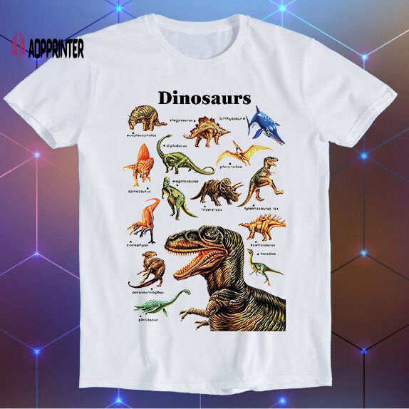 Dinosaurs Tryannosaurus Rex Triceratops Stegosaurus Megalosaurus Art Slogan Joke Tee Meme Movie Music Cool Funny Gift T Shirt E637