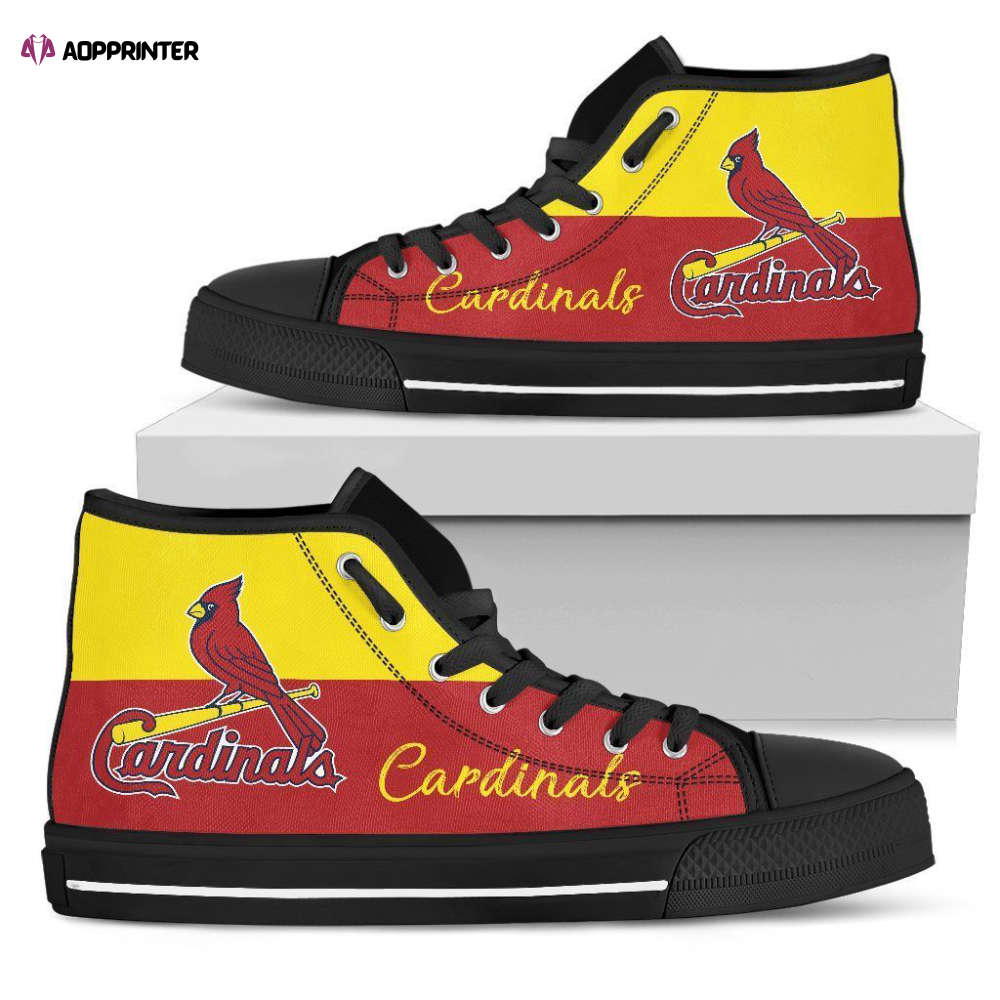 Divided Colours Stunning Logo St Louis Cardinals MLB Custom Canvas High Top Shoes