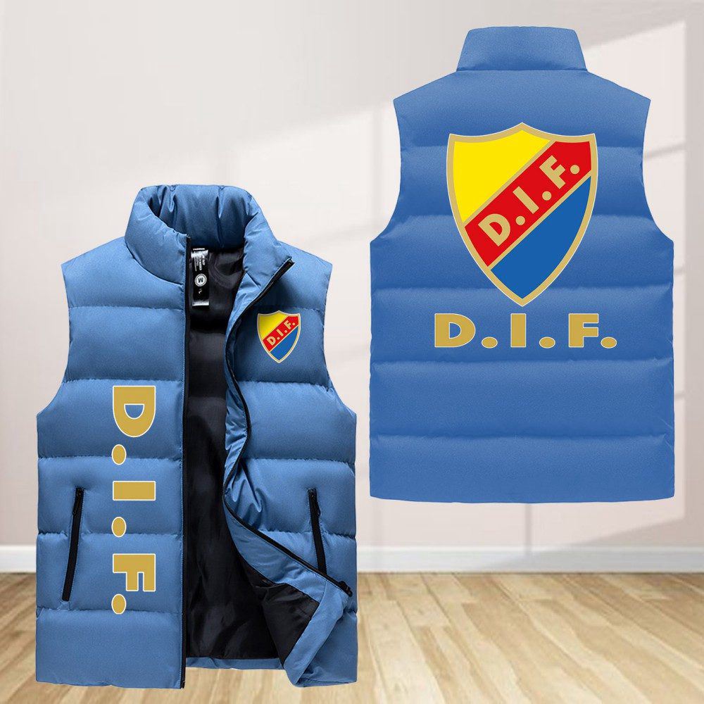 Djurgardens If Fotbollsforening Sleeveless Puffer Jacket Custom For Fans Gifts