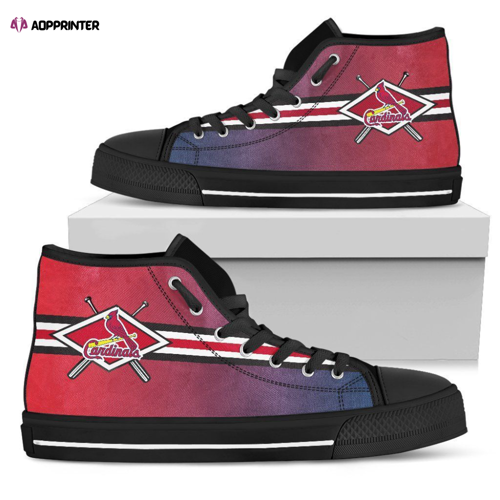 Double Stick Check St Louis Cardinals MLB Custom Canvas High Top Shoes