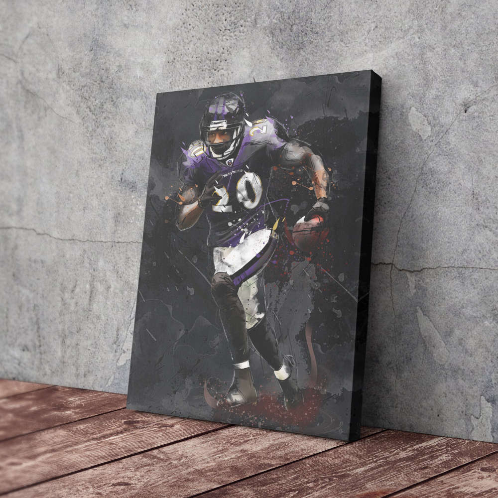 Ed Reed Art Baltimore Ravens NFL Canvas Wall Art Home Decor Framed Poster Man Cave Gift