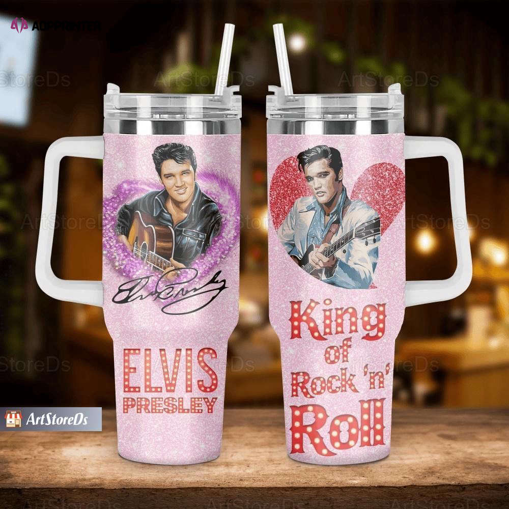 Elvis Presley Tumbler 40oz – Stainless Steel King Coffee & Water Tumbler
