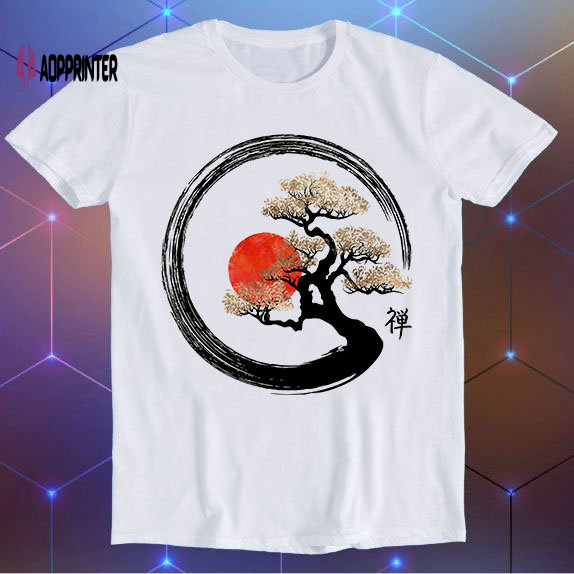 Enso Circle And Bonsai Tree Cool Funny Gift T Shirt E775