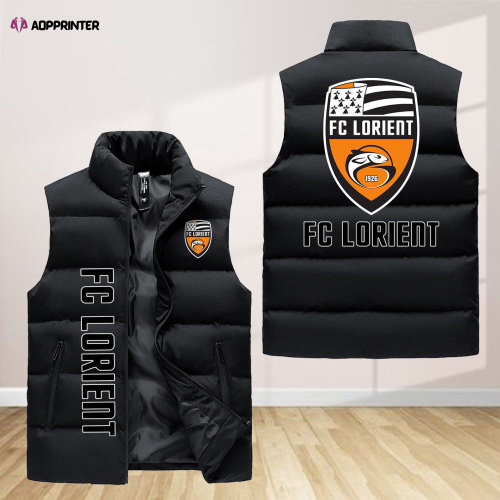 Fc Lorient Sleeveless Puffer Jacket Custom For Fans Gifts