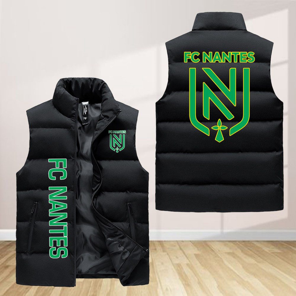 Fc Nantes Sleeveless Puffer Jacket Custom For Fans Gifts