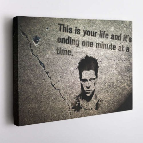 Fight Club Poster Quote Motivation Canvas Unique Design Wall Art Print Hand Made Ready to Hang Custom Design