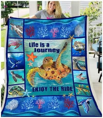 Fleece Blanket – TURTLE – Life is a Journey Ph310728