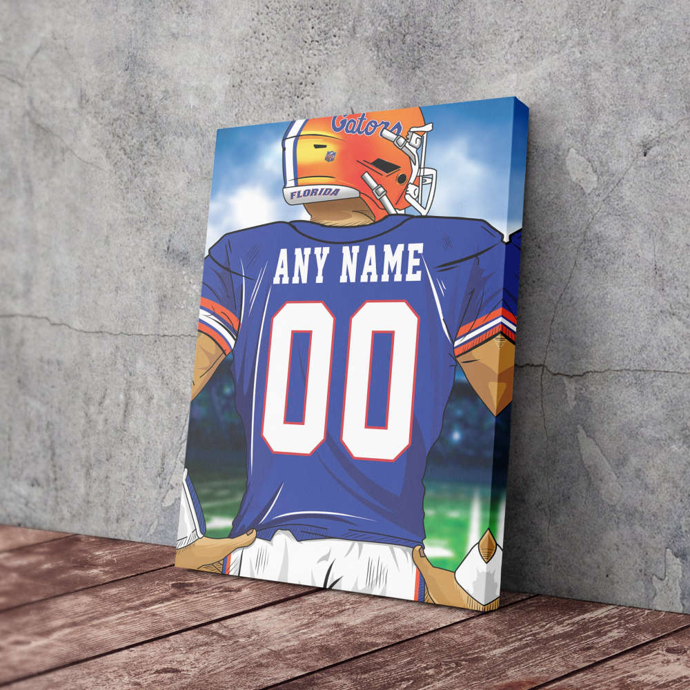 Florida Gators Jersey College Football Personalized Jersey Custom Name and Number Canvas Wall Art Print Home Decor Framed Poster