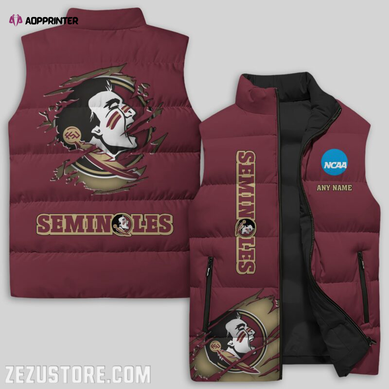 Florida State Seminoles NCAA Sleeveless Puffer Jacket Custom For Fans Gifts