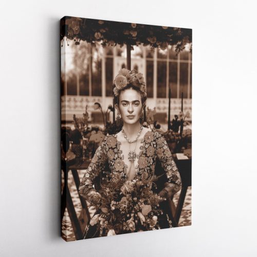 Frida Kahlo Portrait Retro Art Woman Design Canvas Unique Design Wall Art Print Hand Made Ready to Hang Custom Design