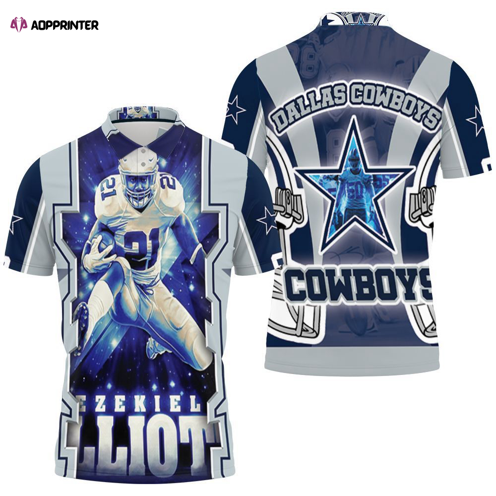 Cooper Prescott Elliott Super Stars Dallas Cowboys 3D Polo Shirt