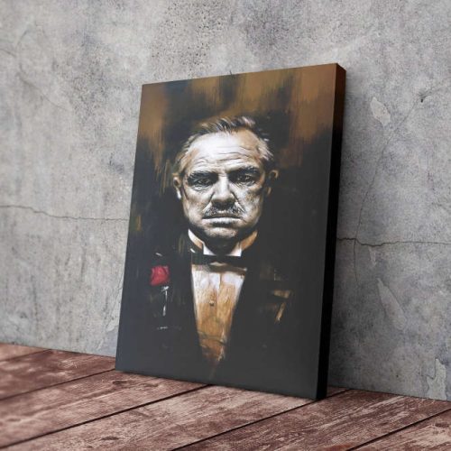 Godfather Poster Don Corleone Painting Canvas Unique Design Wall Art Print Hand Made Ready to Hang Custom Design