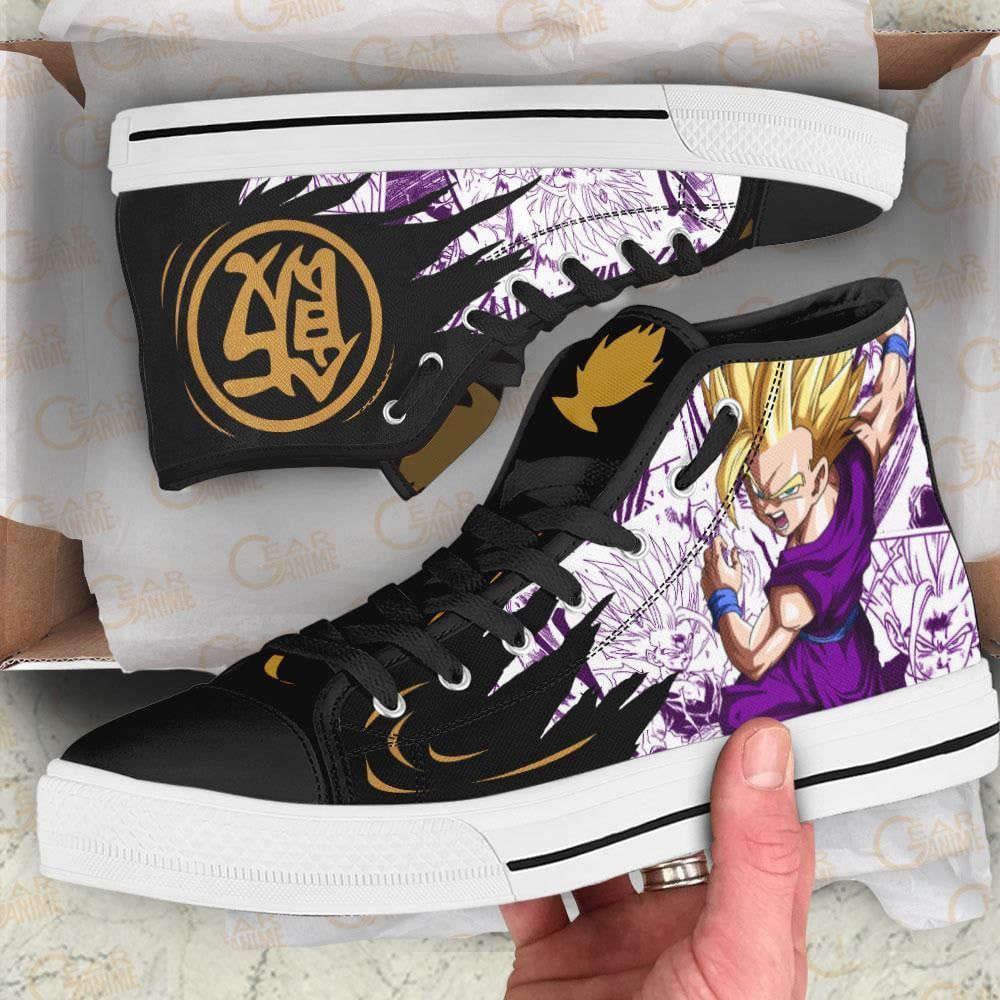 Gohan Saiyan Emblem High Top Canvas Shoes Custom Dragon Ball Anime For Fans