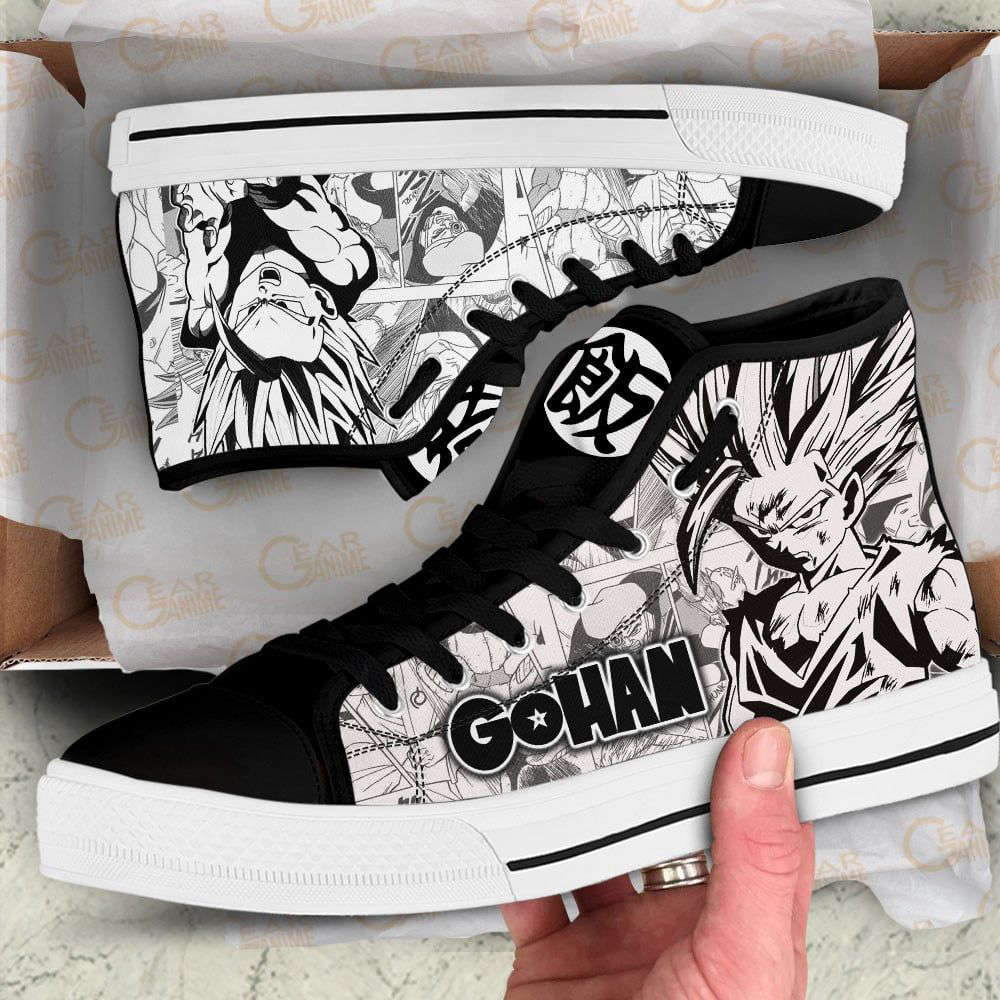 Gohan Super Saiyan High Top Canvas Shoes Custom Dragon Ball Manga For Fans