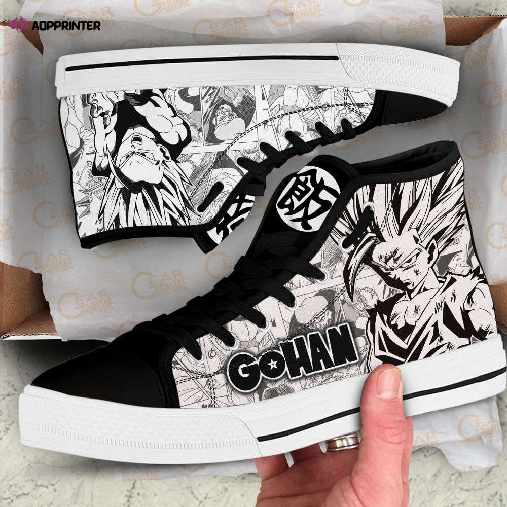 Gohan Super Saiyan High Top Canvas Shoes Custom Dragon Ball Manga For Fans