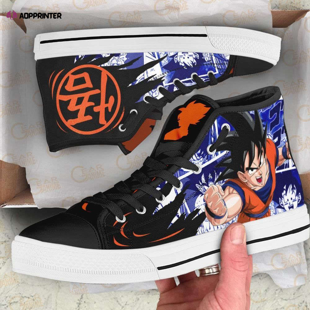 Goku Emblem High Top Canvas Shoes Custom Dragon Ball Anime For Fans