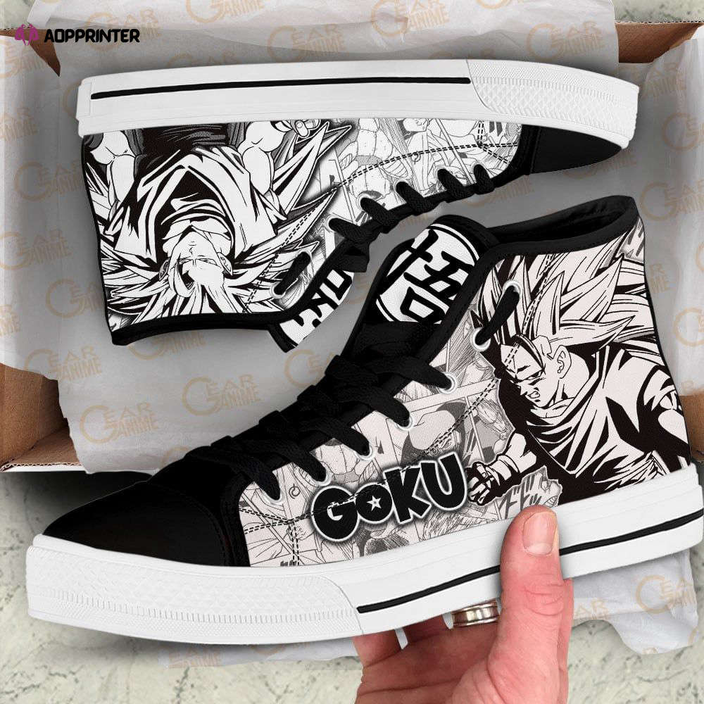 Goku Super Saiyan High Top Canvas Shoes Custom Dragon Ball Manga For Fans