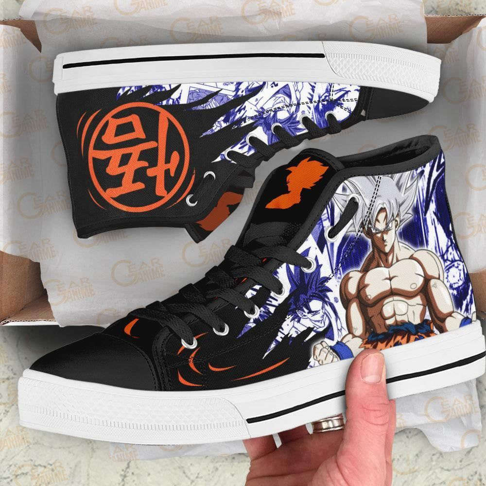 Goku Ultra Instinct Emblem High Top Canvas Shoes Custom Dragon Ball Anime For Fans