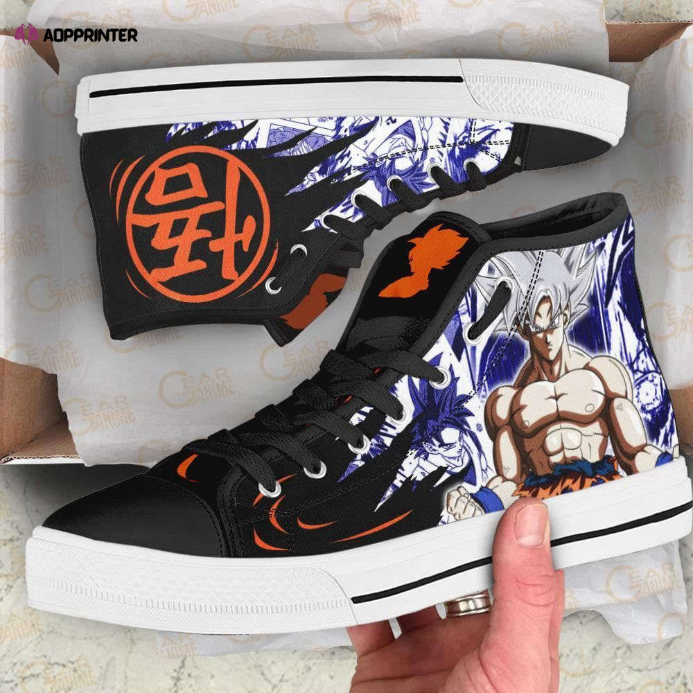 Goku Ultra Instinct Emblem High Top Canvas Shoes Custom Dragon Ball Anime For Fans