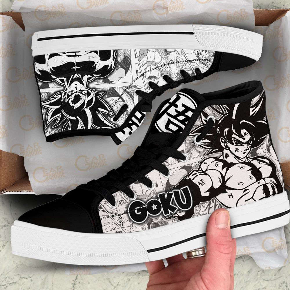 Goku Ultra Instinct High Top Canvas Shoes Custom Dragon Ball Manga For Fans