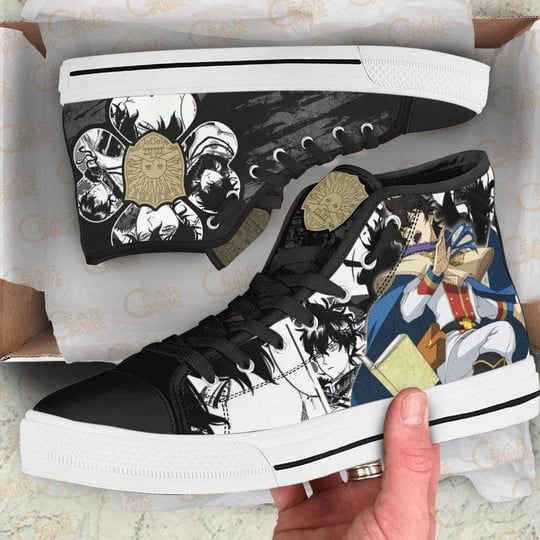 Golden Dawn Yuno High Top Shoes Custom Black Clover Anime For Fans