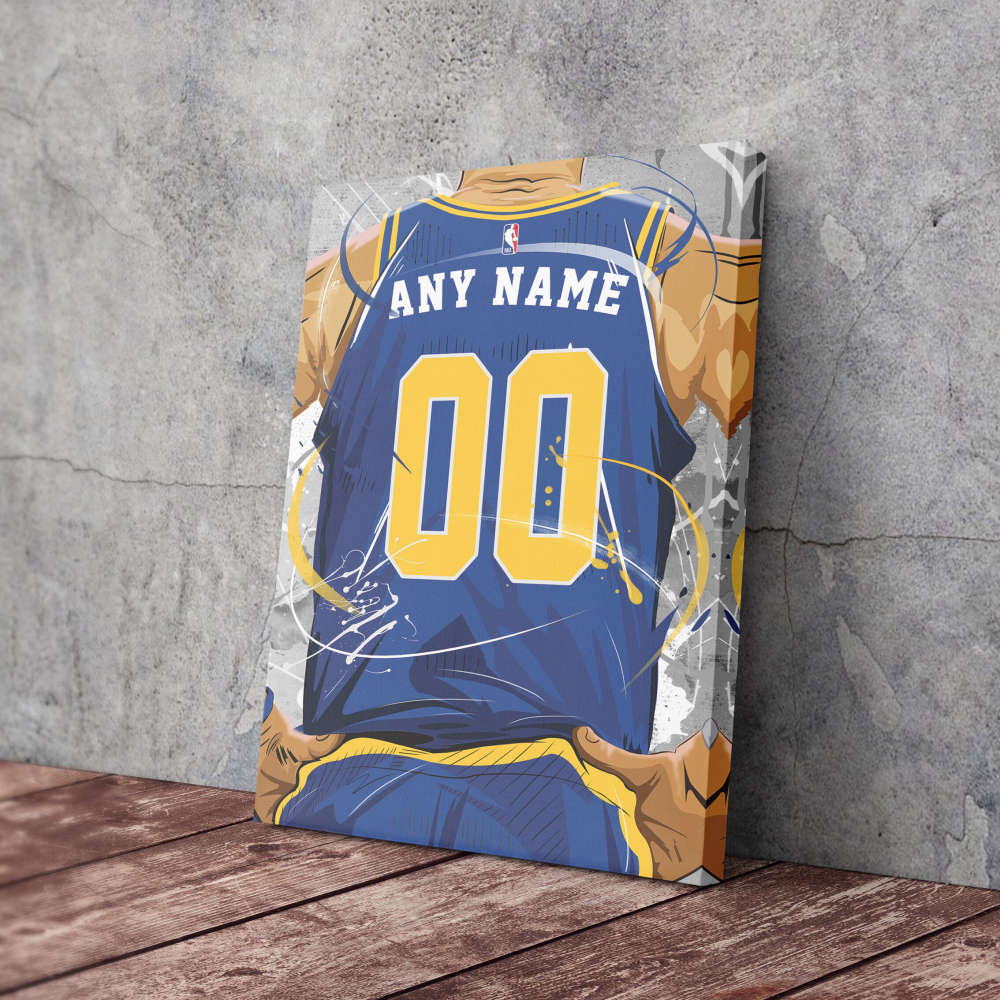 Golden State Warriors Jersey NBA Personalized Jersey Custom Name and Number Canvas Wall Art  Print Home Decor Framed Poster Man Cave Gift