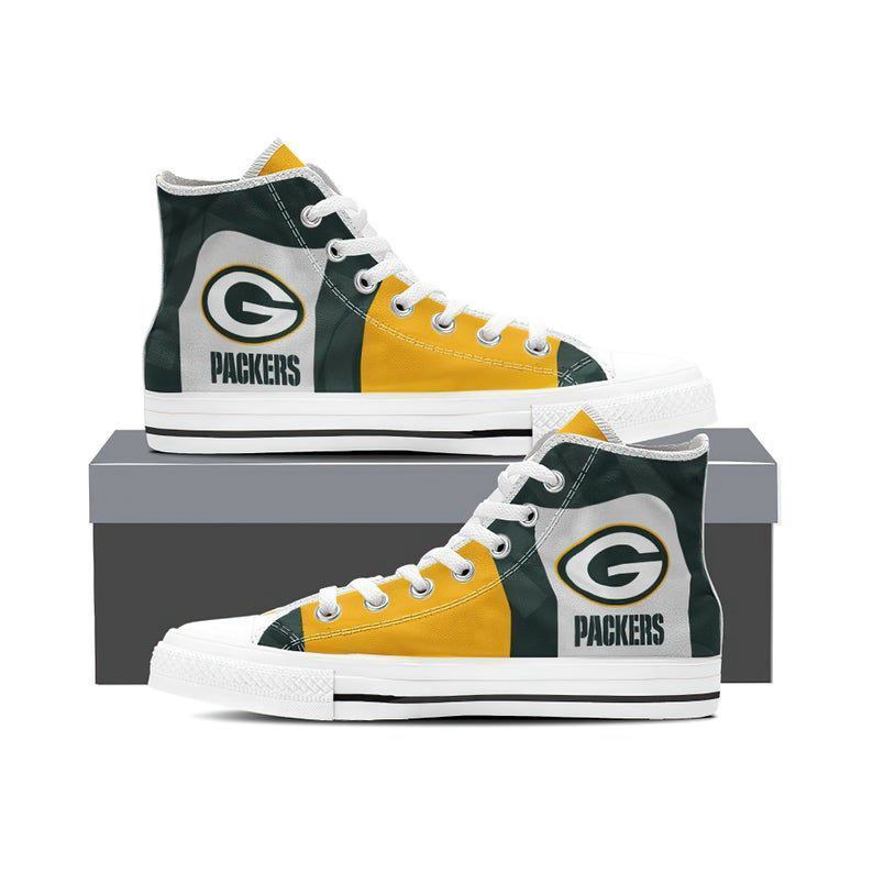 Green Bay Packers Football NFL Custom Canvas High Top Shoes