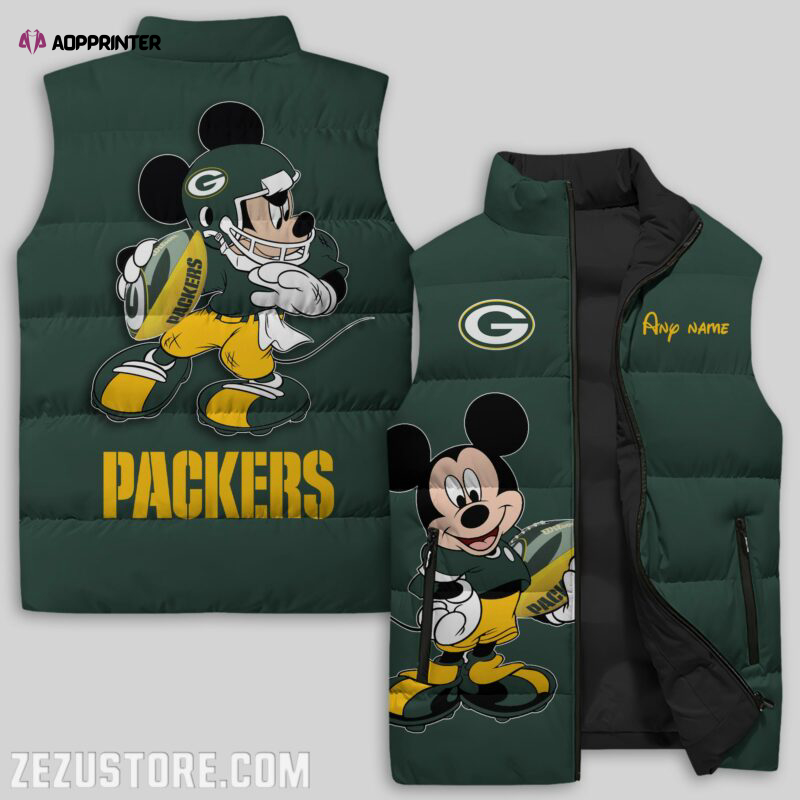 Green Bay Packers NFL Sleeveless Puffer Jacket Custom For Fans Gifts