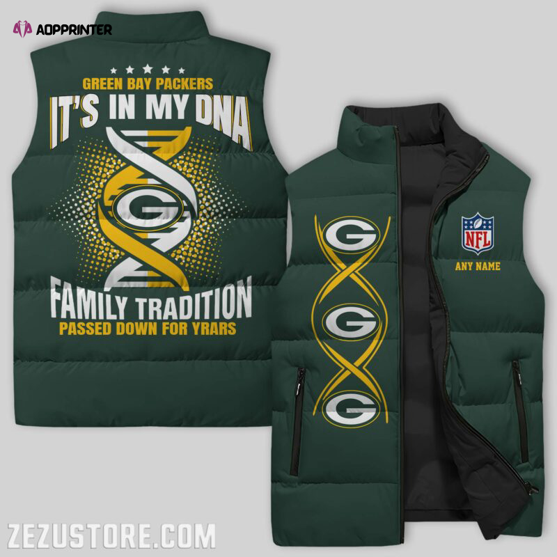 Green Bay Packers NFL Sleeveless Puffer Jacket Custom For Fans Gifts