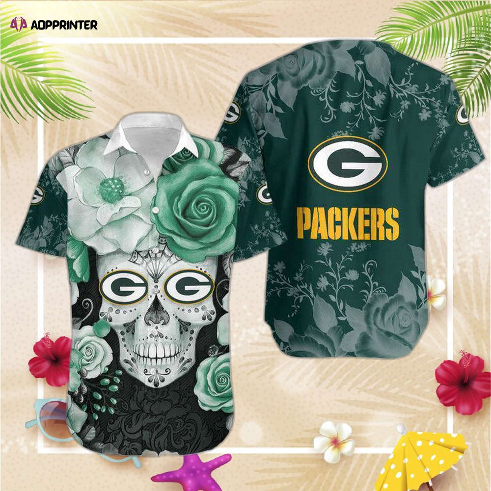 Green Bay Pack 49ers Skull NFL Gift For Fan Hawaiian   Short