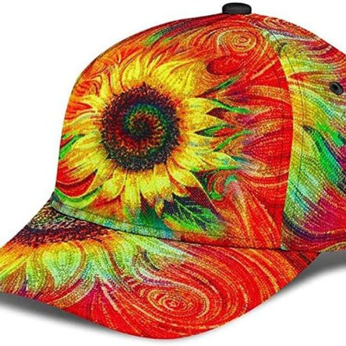 Hippie Sunflower Colorful Beautiful 3D Printed Unisex Hat Classic Cap