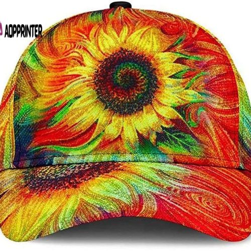 Hippie Sunflower Colorful Beautiful 3D Printed Unisex Hat Classic Cap