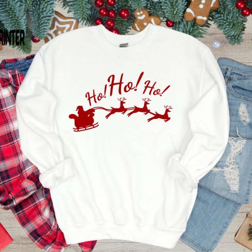 Ho Ho Ho Sweatshirt Funny Christmas Shirt Christmas Sweatshirt Custom Family Christmas Shirt Santa  Sweatshirt Christmas Gift Rudolph