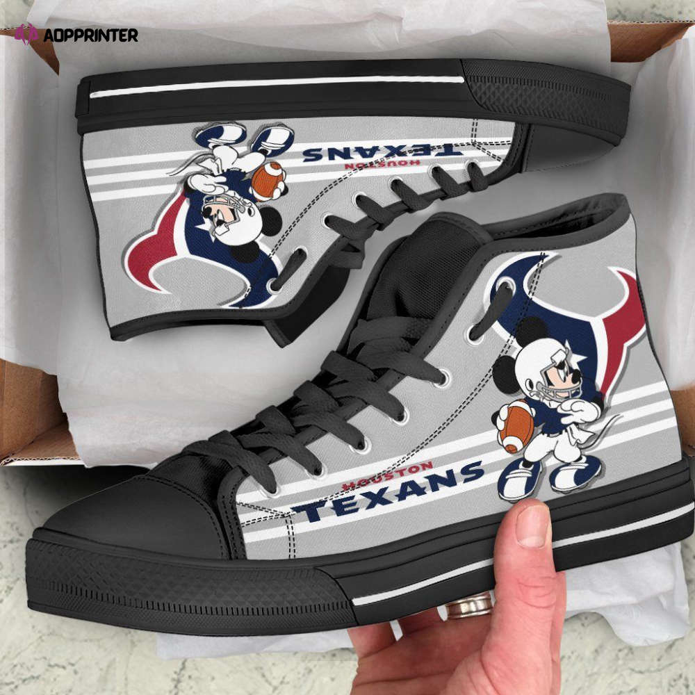 Houston Texans High Top Shoes Custom Mickey For Fans