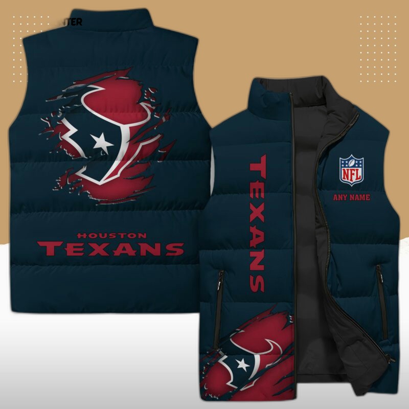 Houston Texans NFL Sleeveless Puffer Jacket Custom For Fans Gifts