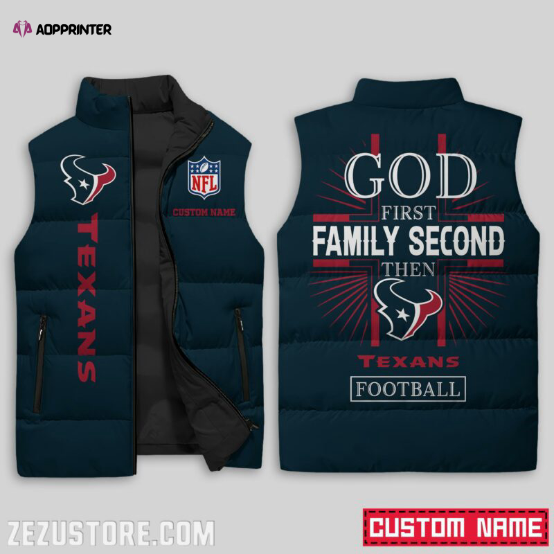 Houston Texans NFL Sleeveless Puffer Jacket Custom For Fans Gifts