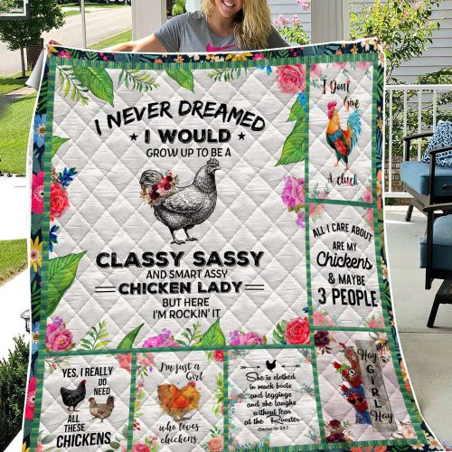 I’m Just A Girl Who Loves Chickens Quilt Blanket Great Customized Blanket Gifts For Birthday Christmas Thanksgiving